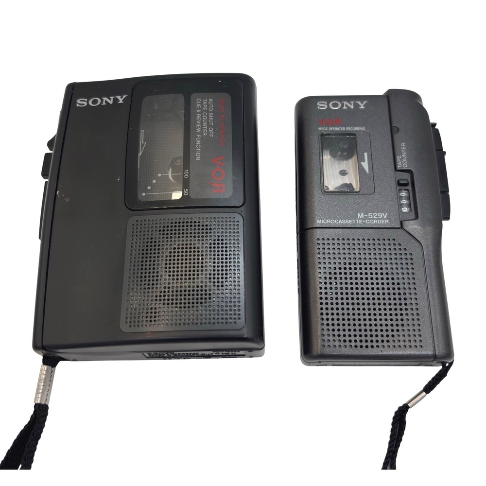 Sony M-529V Microcassette-Corder & TCM-S66V Cassette-Corder VOR Bundle FOR PARTS